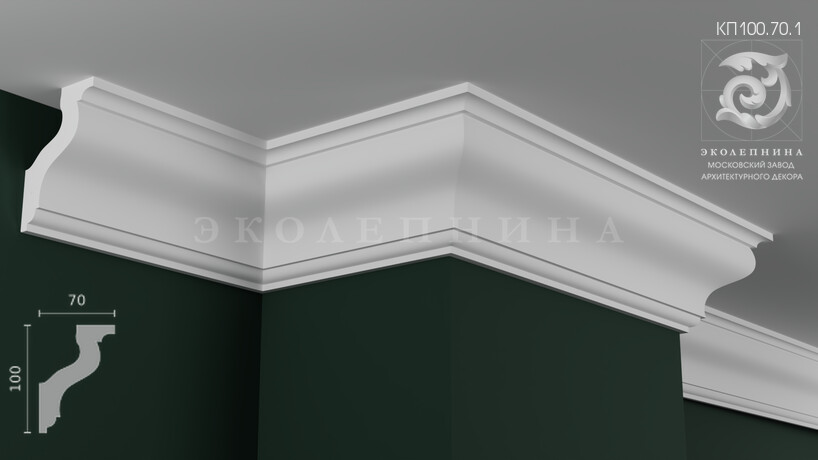 Карниз гипсовый профильный КП100.70.1