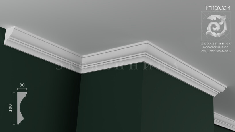 Карниз гипсовый профильный КП100.30.1