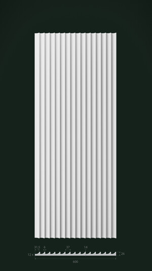 Гипсовая 3D панель Д16 1500х600 мм