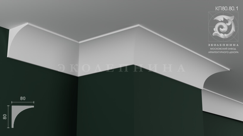 Карниз гипсовый профильный КП80.80.1