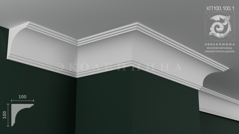Карниз гипсовый профильный КП100.100.1