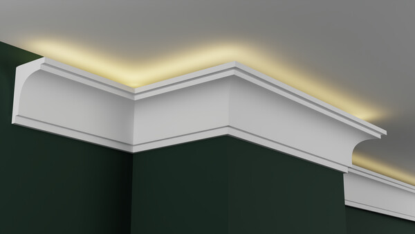 Карниз гипсовый профильный с подсветкой ГКС90.70.1