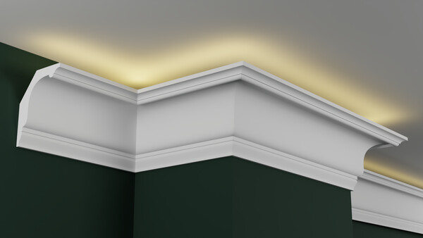 Карниз гипсовый профильный с подсветкой ГКС125.100.1