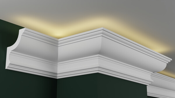 Карниз гипсовый профильный с подсветкой ГКС90.125.1